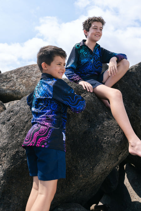 Night Fishing UPF50+ Women's Fitted Long Sleeve Polo Shirt