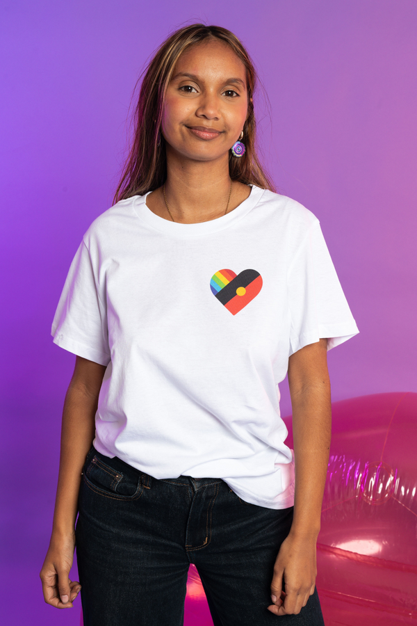 Pride Heart White Cotton Everyday Women's T-Shirt