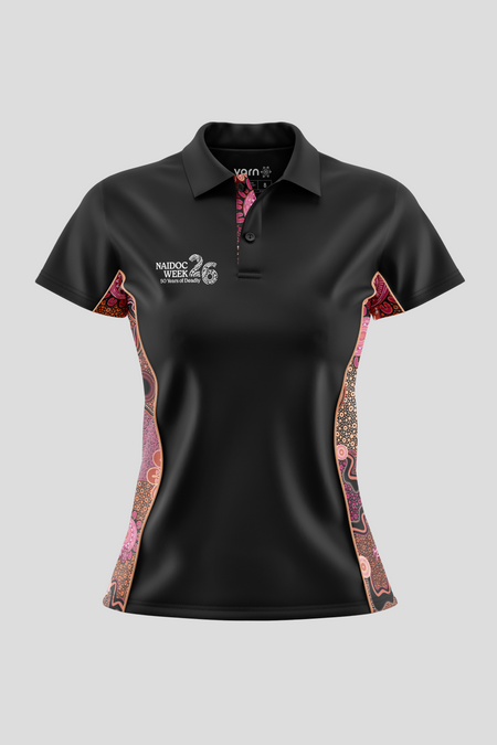 (Bulk) Celebration Through Generations NAIDOC 2026 Bamboo (Simpson) Women's Fitted Polo Shirt