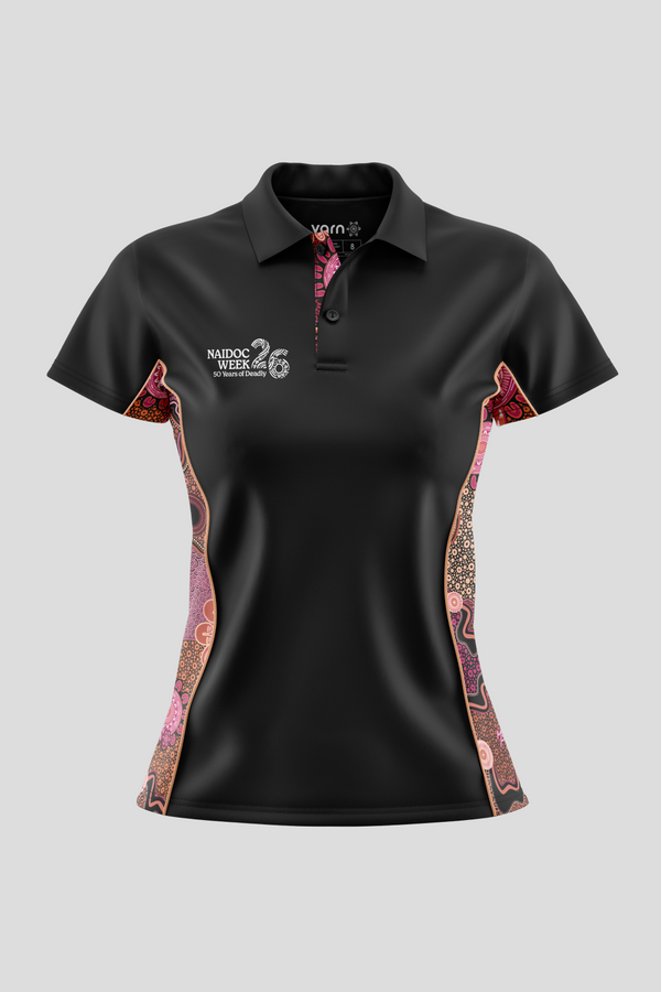 Celebration Through Generations NAIDOC 2026 Bamboo (Simpson) Women's Fitted Polo Shirt
