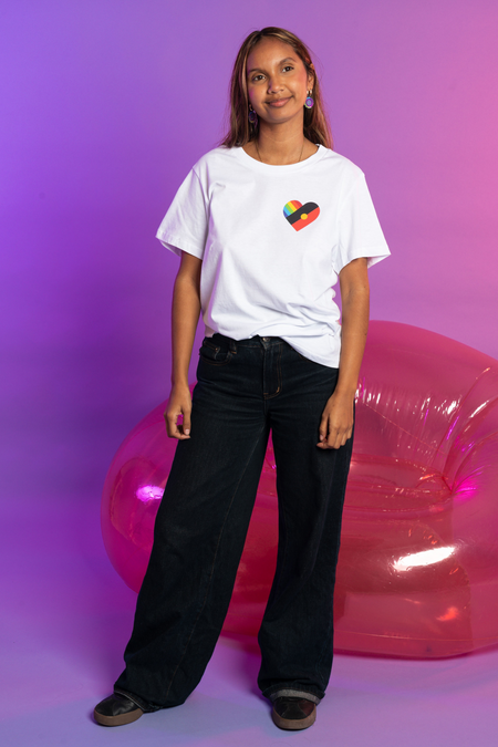 Pride Heart White Cotton Everyday Women's T-Shirt