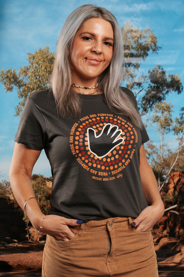 Pride And Purpose NAIDOC Week 2026 Charcoal Cotton Everyday Women's T-Shirt