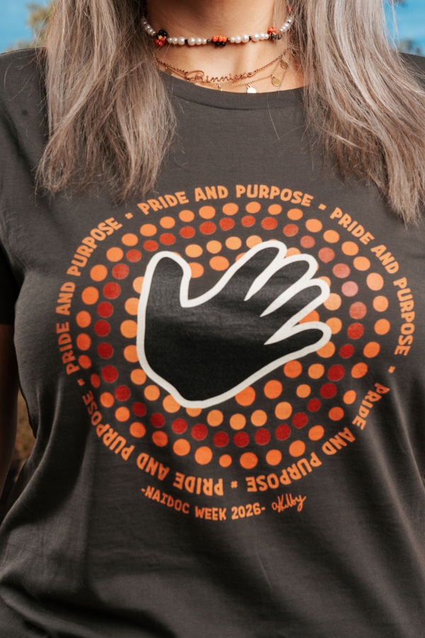Pride And Purpose NAIDOC Week 2026 Charcoal Cotton Everyday Women's T-Shirt