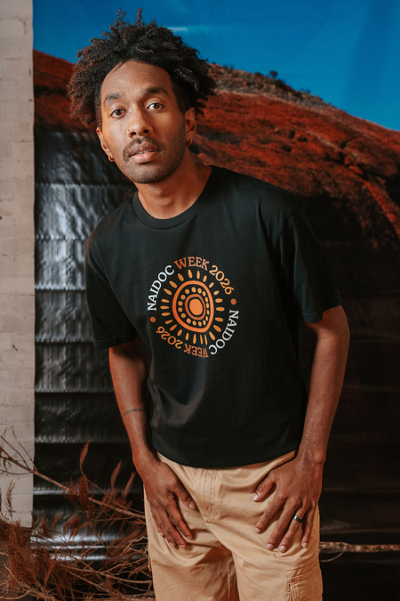 (Bulk) Circle NAIDOC Week 2026 Black Cotton Everyday Unisex T-Shirt