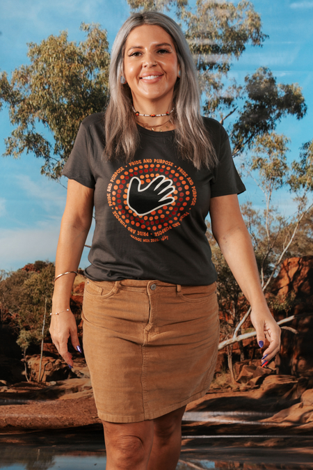 Pride And Purpose NAIDOC Week 2026 Charcoal Cotton Everyday Women's T-Shirt