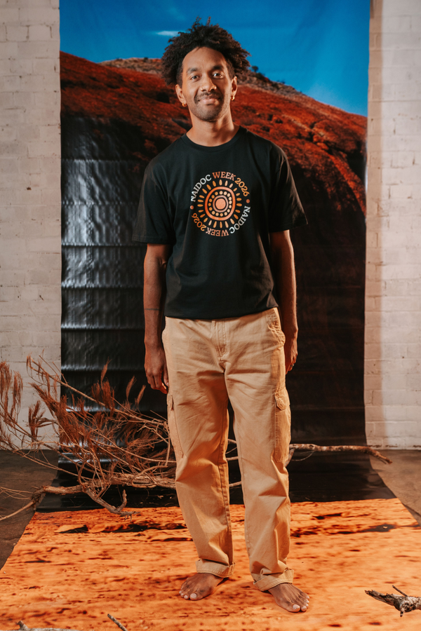 (Bulk) Circle NAIDOC Week 2026 Black Cotton Everyday Unisex T-Shirt
