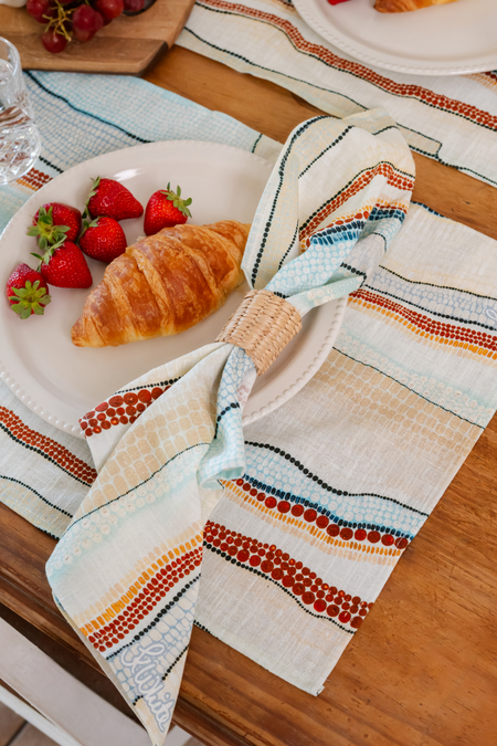 Garra-Goon (Ocean) Linen Blend Napkin (4 Pack)