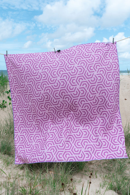 Flowers Along The River Sand Free rPET Beach Towel (160cmx160cm)