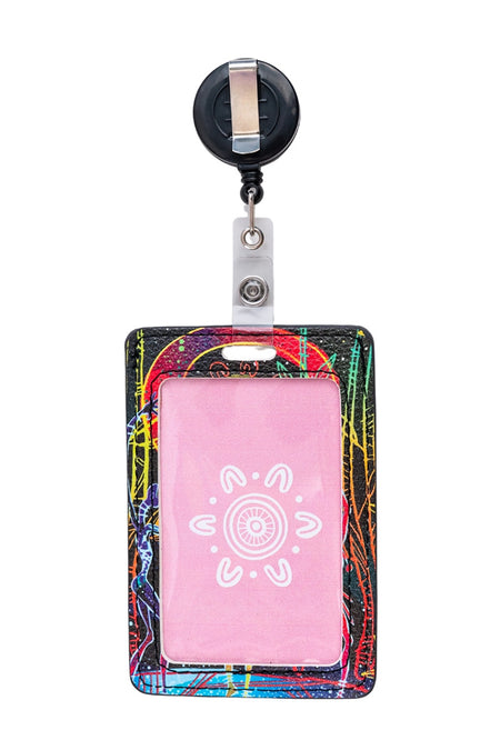 Celestial Rhythms Retractable Card Holder with Clip