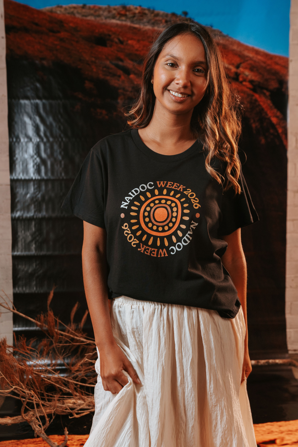 (Bulk) Circle NAIDOC Week 2026 Black Cotton Everyday Women's T-Shirt
