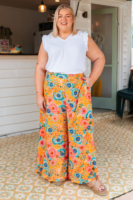 Seeds Of Spirit 100% Rayon Wide Leg Pants