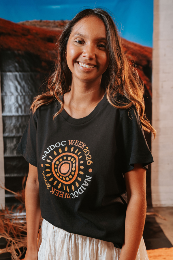 (Bulk) Circle NAIDOC Week 2026 Black Cotton Everyday Women's T-Shirt