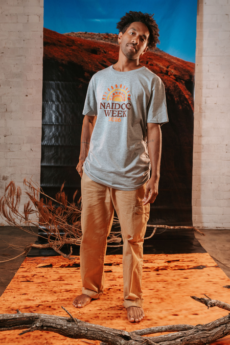 Core NAIDOC Week 2026 Grey Marle Cotton Crew Neck Unisex T-Shirt
