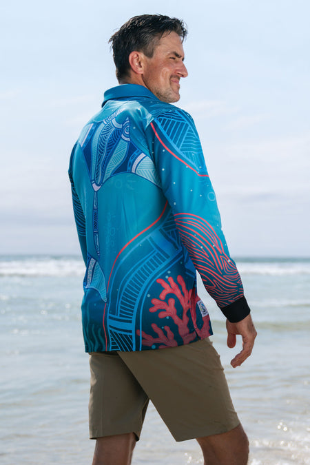 Stingray Journey UPF50+ Unisex Long Sleeve Polo Shirt