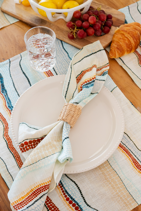 Garra-Goon (Ocean) Linen Blend Napkin (4 Pack)