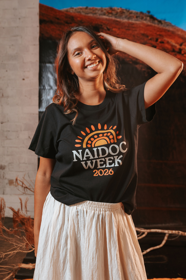 Core NAIDOC Week 2026 Black Cotton Crew Neck Women's T-Shirt
