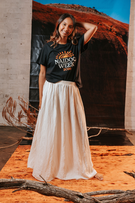 Core NAIDOC Week 2026 Black Cotton Crew Neck Women's T-Shirt