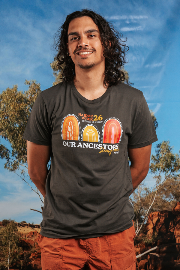 Our Ancestors NAIDOC Week 2026 Charcoal Cotton Crew Neck Unisex T-Shirt