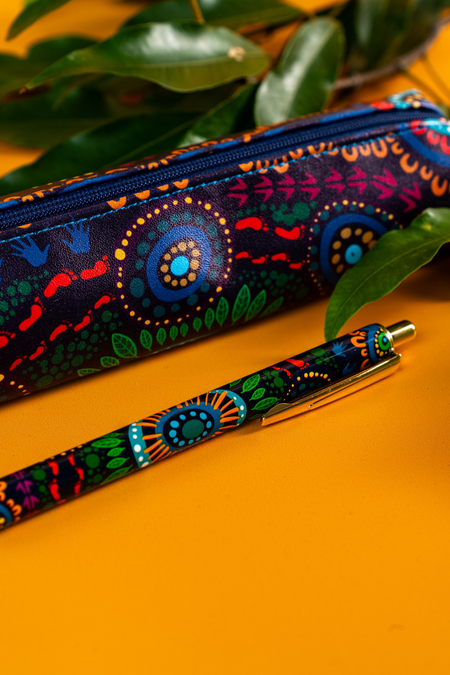 An Abundance of Culture NAIDOC 2026 Small Rectangular Pencil Case with Steel Pen