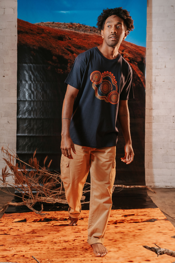 Standing Strong NAIDOC Week 2026 Navy Cotton Crew Neck Unisex T-Shirt