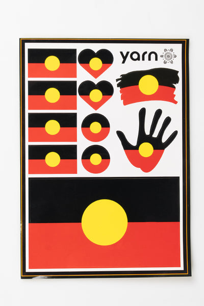"Raise The Flag" Aboriginal Flag A4 Sticker Pack