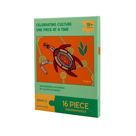 Bayadherra Gathering 16 Piece Wooden Indigenous Artwork Puzzle