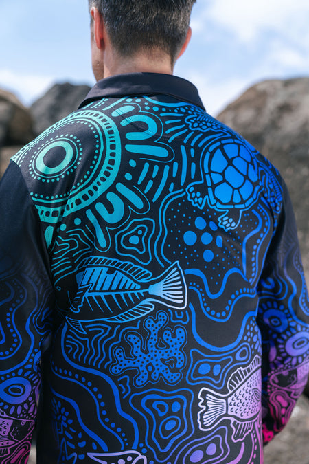 Night Fishing UPF50+ Unisex Long Sleeve Polo Shirt