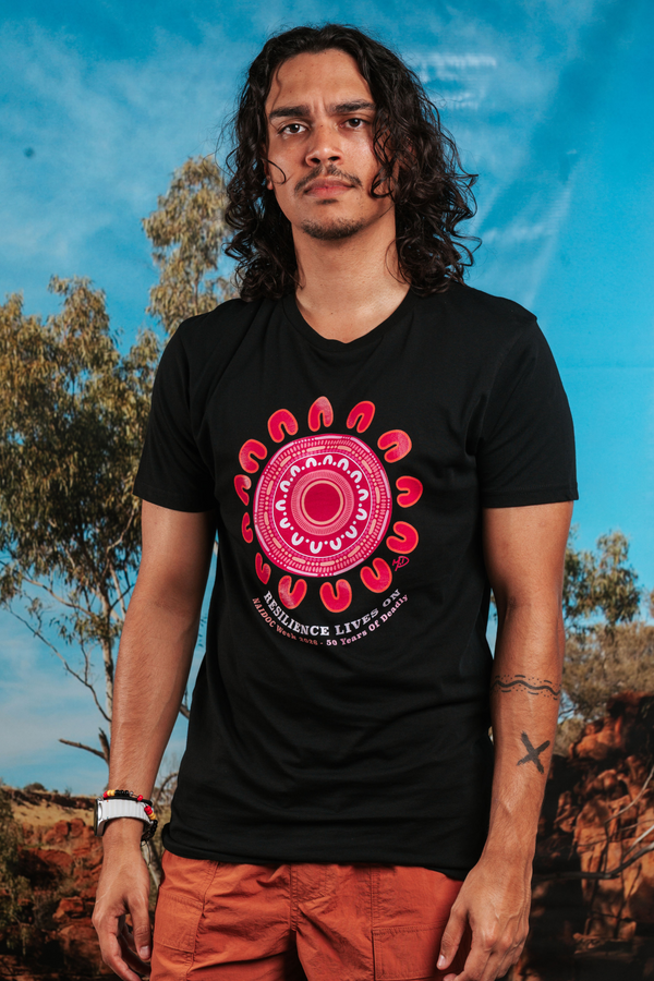 Resilience Lives On NAIDOC Week 2026 Black Cotton Crew Neck Unisex T-Shirt
