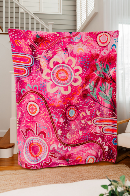Gumnut Gazing Flannel Throw Blanket (150cm x 200cm)