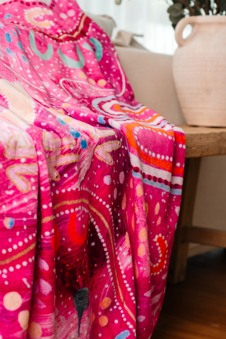 Gumnut Gazing Flannel Throw Blanket (150cm x 200cm)