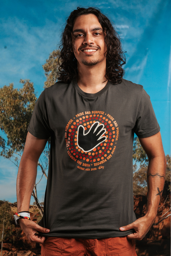 Pride And Purpose NAIDOC Week 2026 Charcoal Cotton Crew Neck Unisex T-Shirt