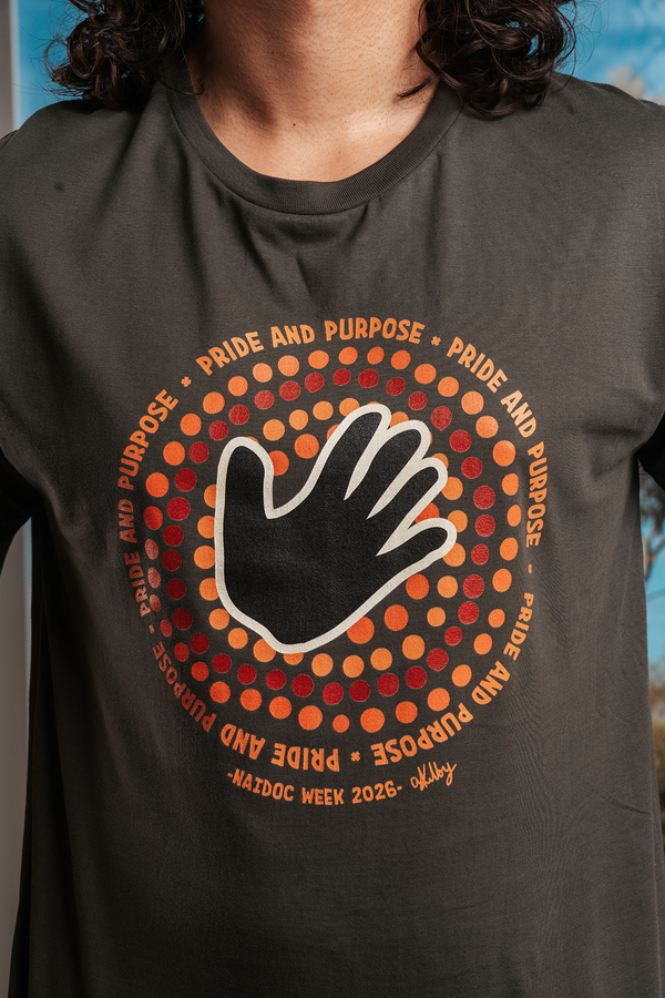 Pride And Purpose NAIDOC Week 2026 Charcoal Cotton Crew Neck Unisex T-Shirt
