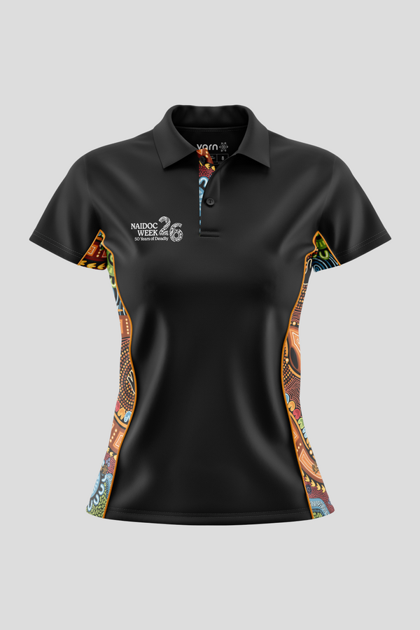 Gadi NAIDOC 2026 Bamboo (Simpson) Women's Fitted Polo Shirt