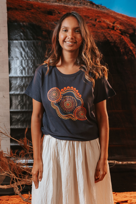 Standing Strong NAIDOC Week 2026 Navy Cotton Crew Neck Women's T-Shirt