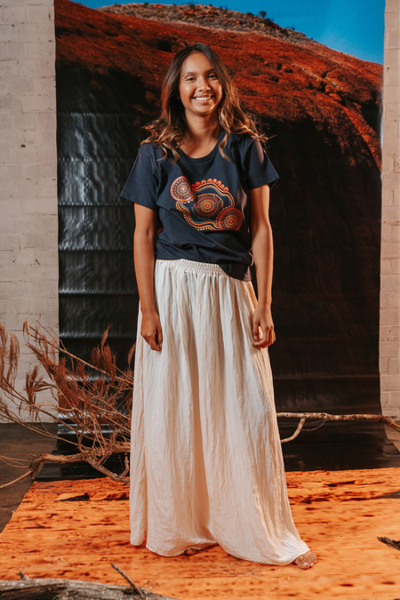 Standing Strong NAIDOC Week 2026 Navy Cotton Crew Neck Women's T-Shirt