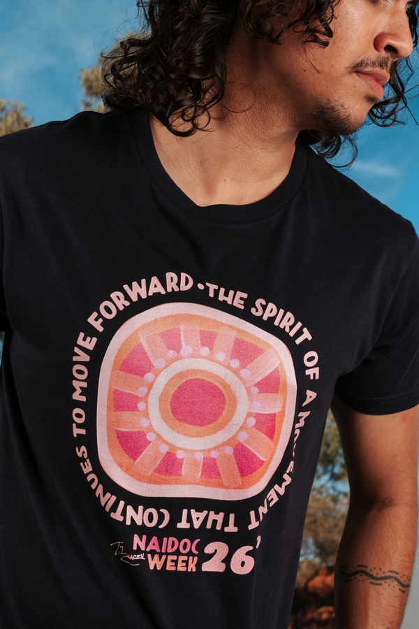 Spirit Of A Movement NAIDOC Week 2026 Navy Cotton Crew Neck Unisex T-Shirt