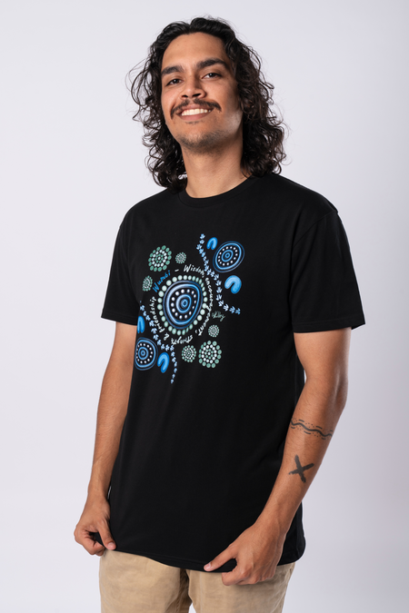 Wumbi Black Cotton Crew Neck Mens T-Shirt