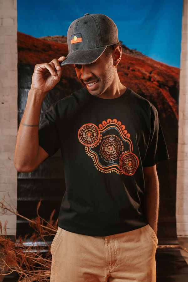 Standing Strong NAIDOC Week 2026 Black Cotton Crew Neck Unisex T-Shirt