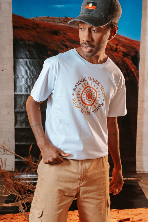 Circle NAIDOC Week 2026 White Cotton Crew Neck Unisex T-Shirt