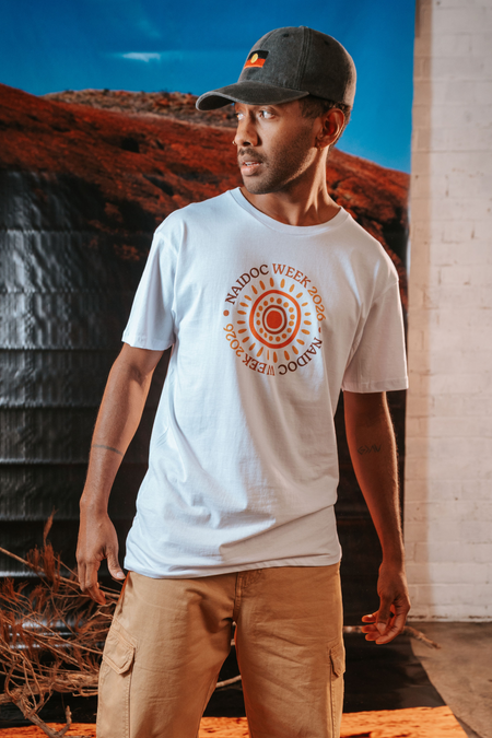 Circle NAIDOC Week 2026 White Cotton Crew Neck Unisex T-Shirt