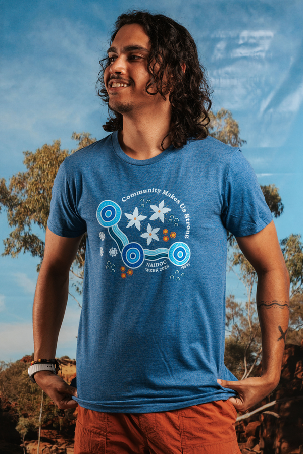 Community Makes Us Strong NAIDOC Week 2026 Ocean Marle Cotton Crew Neck Unisex T-Shirt