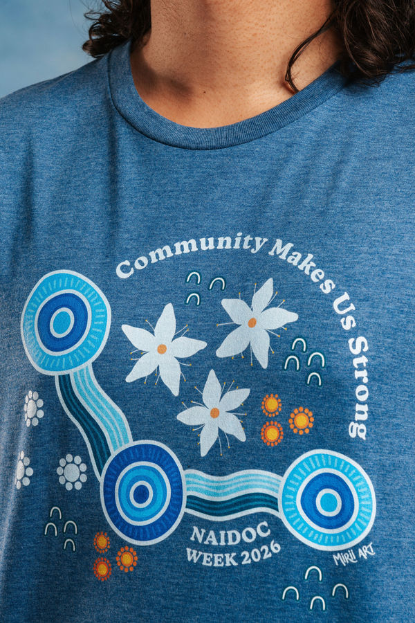 Community Makes Us Strong NAIDOC Week 2026 Ocean Marle Cotton Crew Neck Unisex T-Shirt