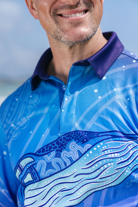 Whale Dreaming UPF50+ Unisex Long Sleeve Polo Shirt