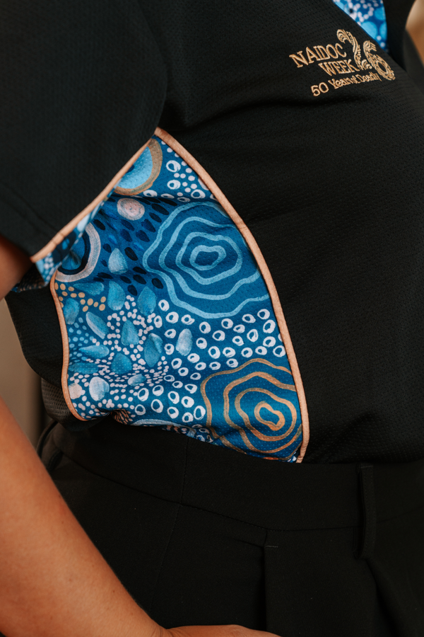 Moorditj Koorliny (Strong Journey) NAIDOC 2026 Bamboo (Simpson) Women's Fitted Polo Shirt
