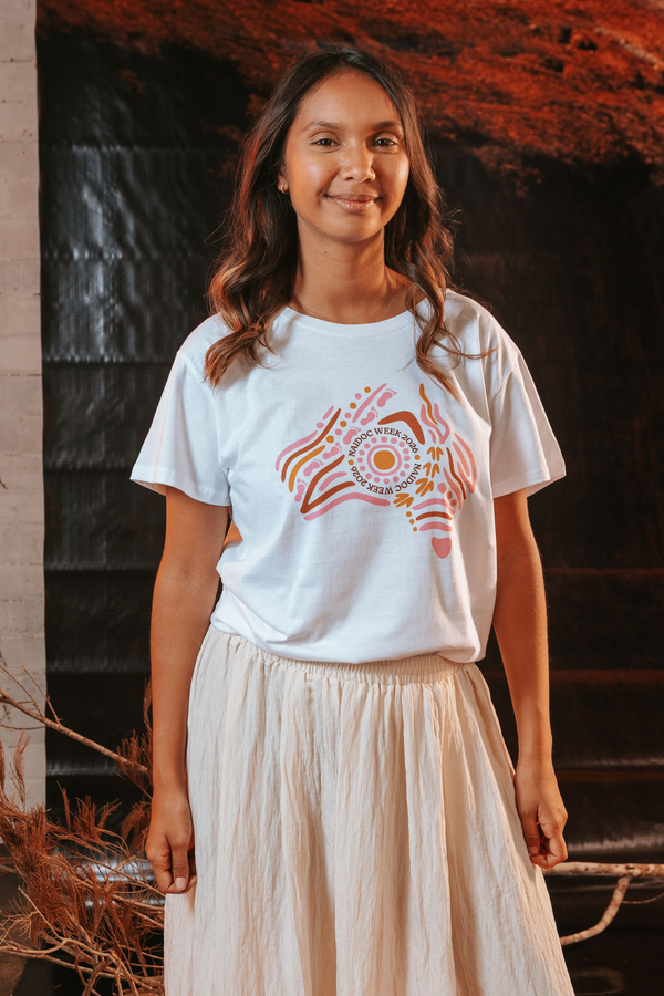 (Bulk) Australia NAIDOC Week 2026 Pink and White Cotton Everyday Women's T-Shirt
