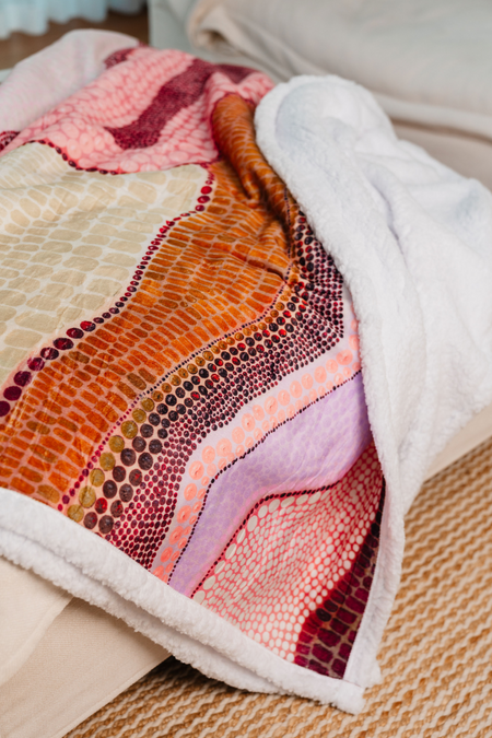 Birarr (Land Desert) Sherpa Throw Blanket (150cm x 200cm)