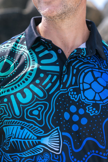 Night Fishing UPF50+ Unisex Long Sleeve Polo Shirt