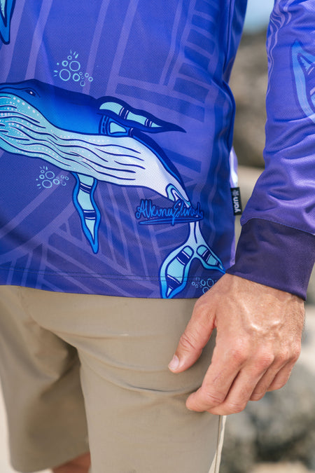 Whale Dreaming UPF50+ Unisex Long Sleeve Polo Shirt