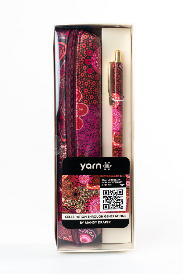 Celebration Through Generations NAIDOC 2026 Small Rectangular Pencil Case with Steel Pen