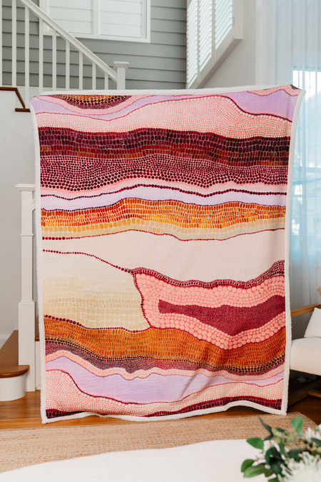 Birarr (Land Desert) Sherpa Throw Blanket (150cm x 200cm)